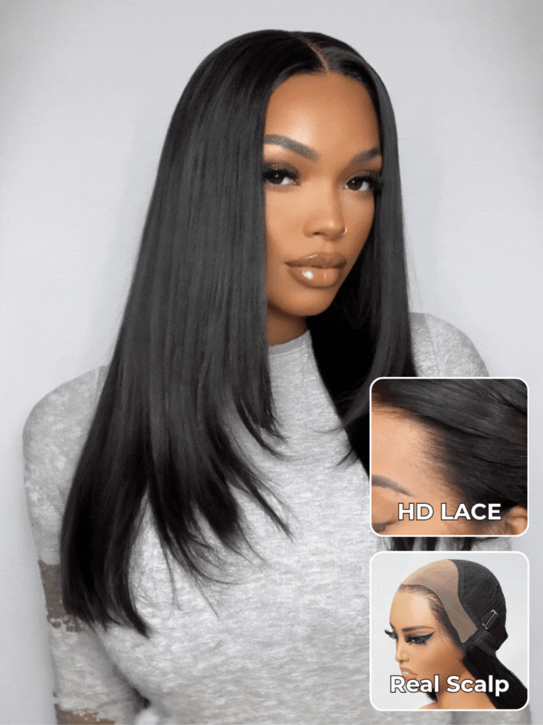 Beautyforever HD Real Scalp™ Wig 13x4 Invisible HD Lace Frontal Layered Straight Face Framing Human Hair Wig